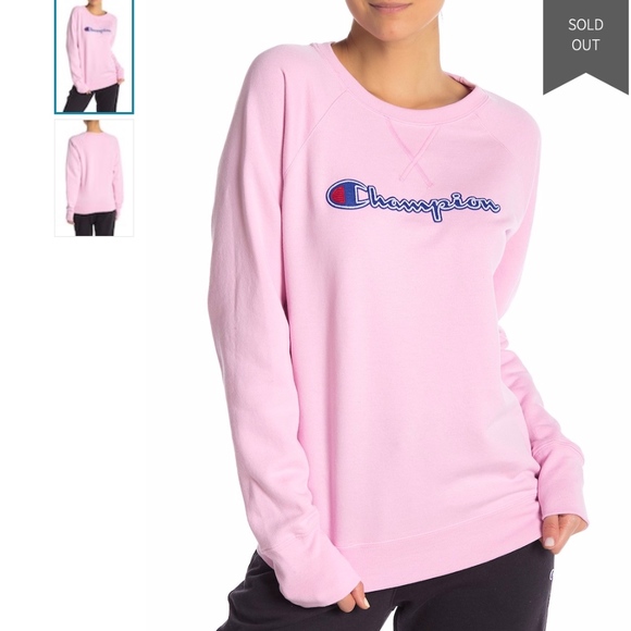 Champion Fleece Boyfriend Crew Neck Sweatshirt - Picture 1 of 8